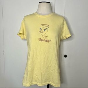 Looney Tunes Tweety Bird Rhinestone Baby Tee T Shirt